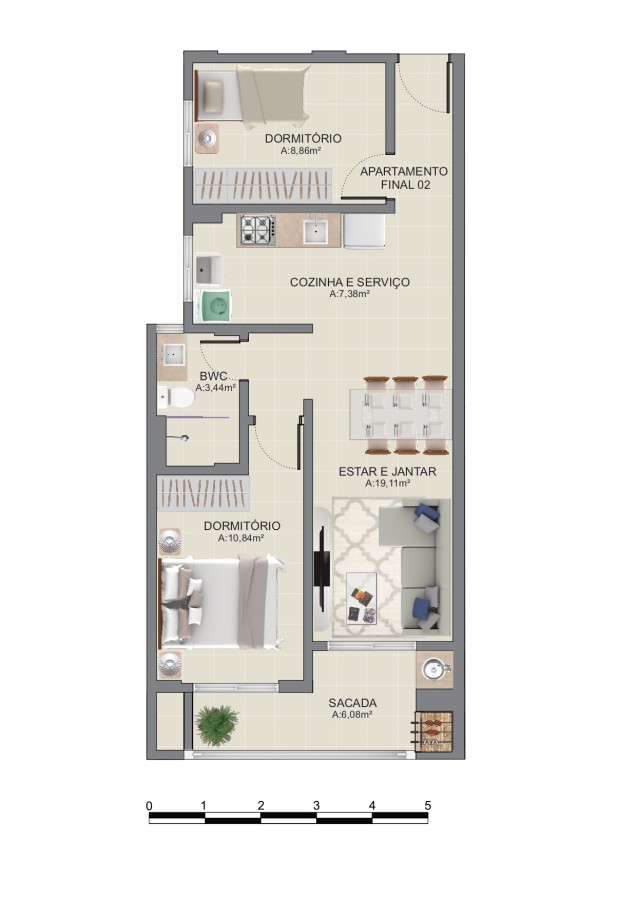  - Apartamento a venda no bairro Village  ( em construção, previsão de entrega para Outubro/2026)